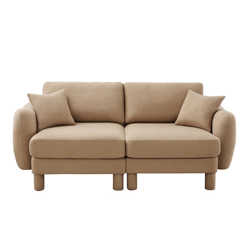 Loveseat Sofa, 78" 2-Seater Upholstered Couch Modern Sectional Couches with Shell-shaped Armrests for Living Room