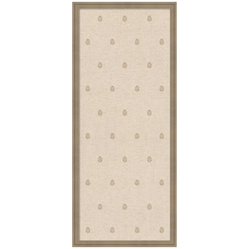 Kate and Laurel Pinboard Beige Botanical Block Print - 18x42 - Florence Light Brown