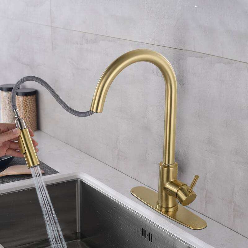 Touch 360 Degree Rotation Kitchen Faucet with Pull Down Sprayer