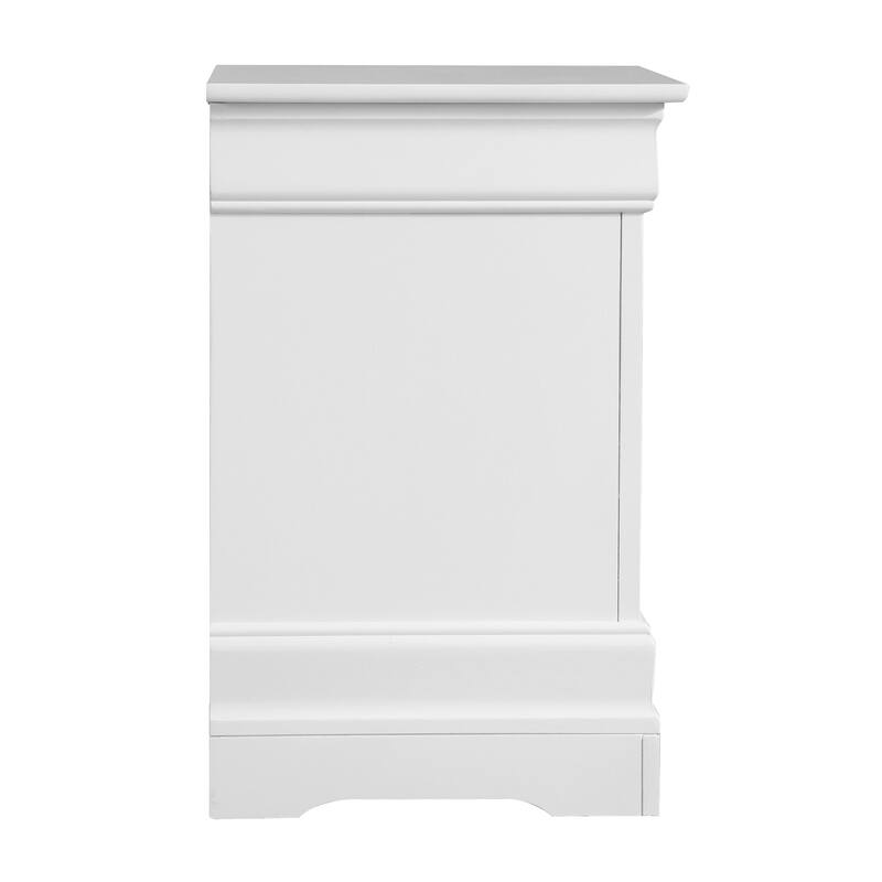 Traditional White Nightstand with Compact Design