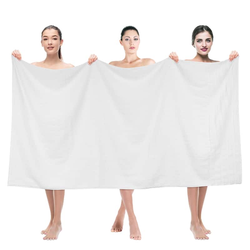 American Soft Linen 100% Genuine Turkish Cotton Large Jumbo Bath Towel 35x70 Premium & Luxury Towels - Bright White