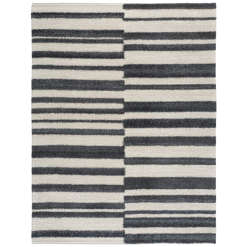 SAFAVIEH Handmade Natura Morane Wool Rug - 8' x 10' - Dark Grey/Ivory