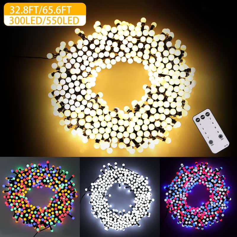 32.8/65.6FT Outdoor LED Pulg In 300/550-Bulb Mini String Lights