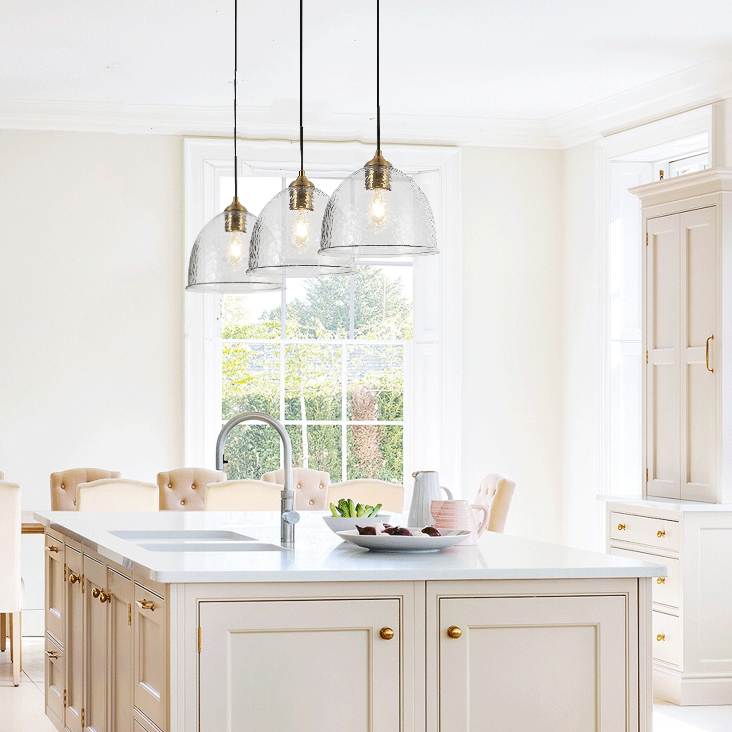 Glass bowl pendant light top