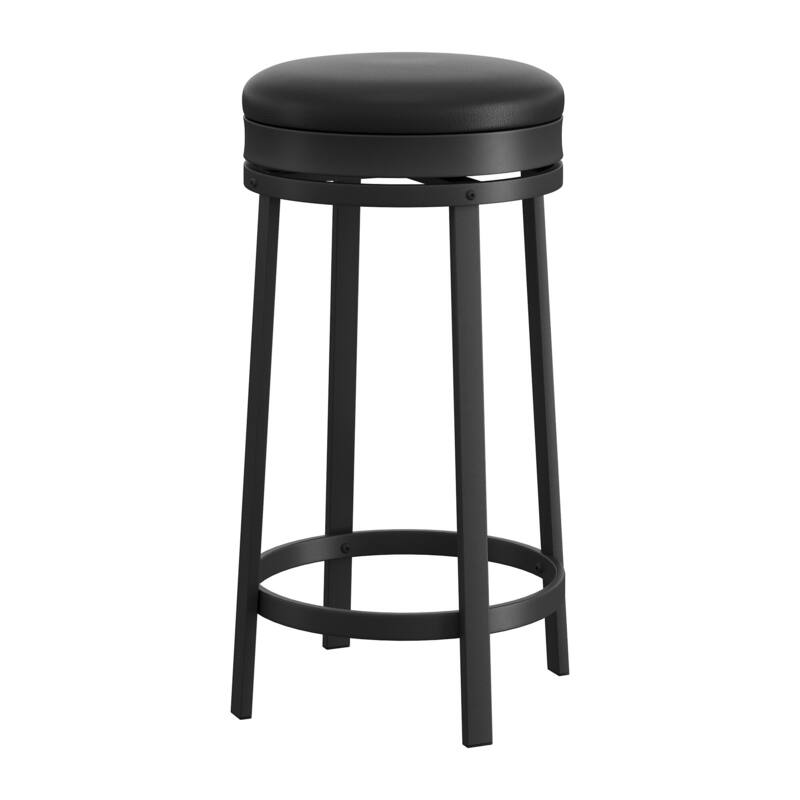 Swivel Bar Stools, Set of2/ 4 Bar Chairs, 61 cm High Kitchen Counter Stools with Faux Leather Seat and Sturdy Metal Frame