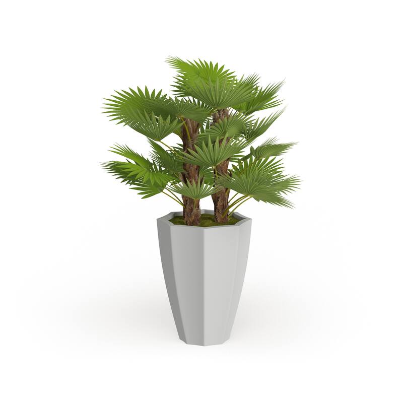 White Fiberglass Contemporary Artificial foliage - 35"L x 33"W x 54"H