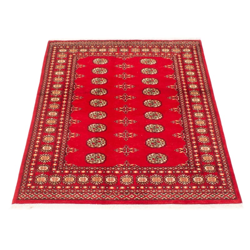ECARPETGALLERY Hand-knotted Peshawar Bokhara Red Wool Rug - 4'7 x 6'8
