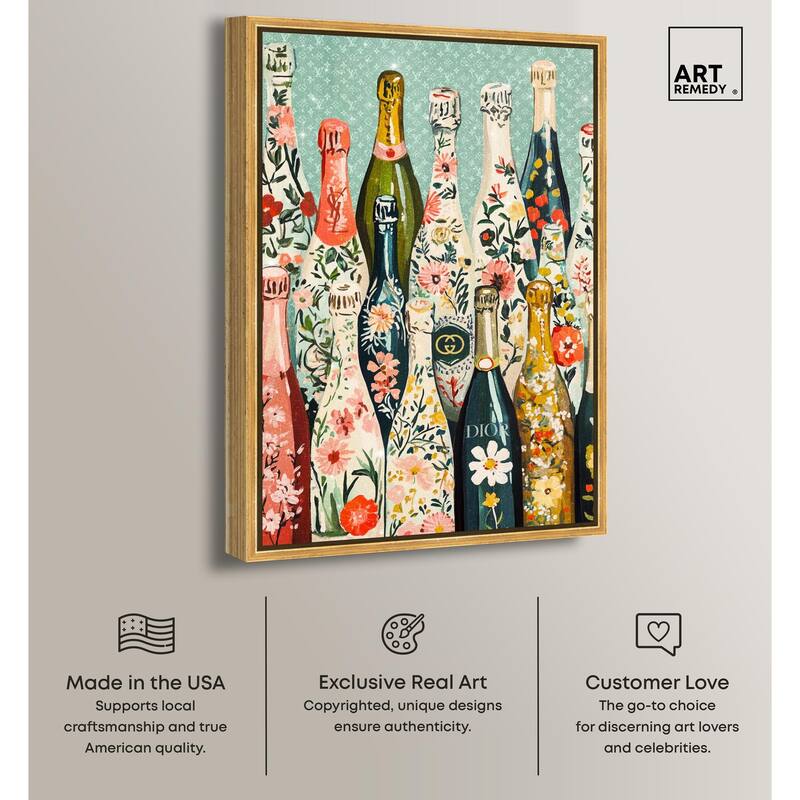 Floral Collection Bottles Canvas by Art Remedy