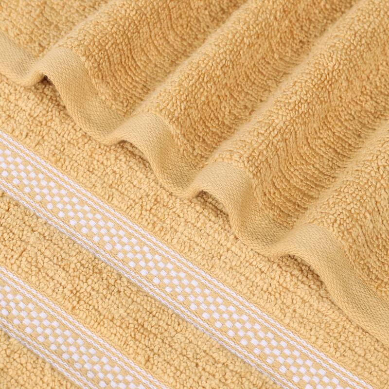 Superior Brea Zero Twist Cotton Ribbed Modern Hand Towel Set of 6