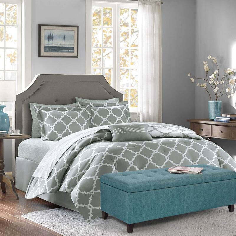 Copper Grove Joaquin Turquoise Blue Fabric Storage Ottoman Bench