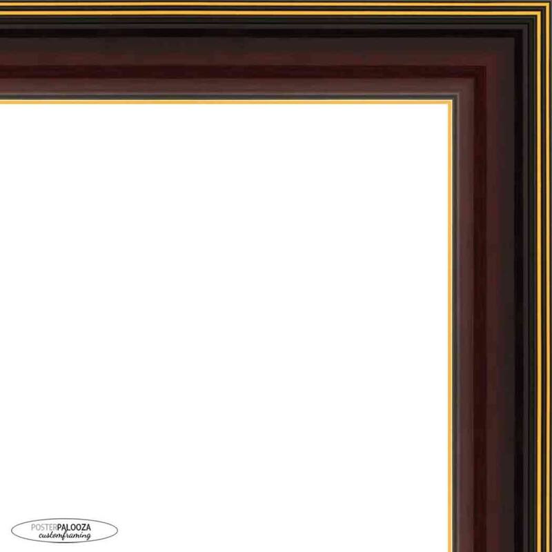 12x9 Contemporary Mahogany Complete Wood Picture Frame with UV Acrylic, Foam Board Backing, & Hardware