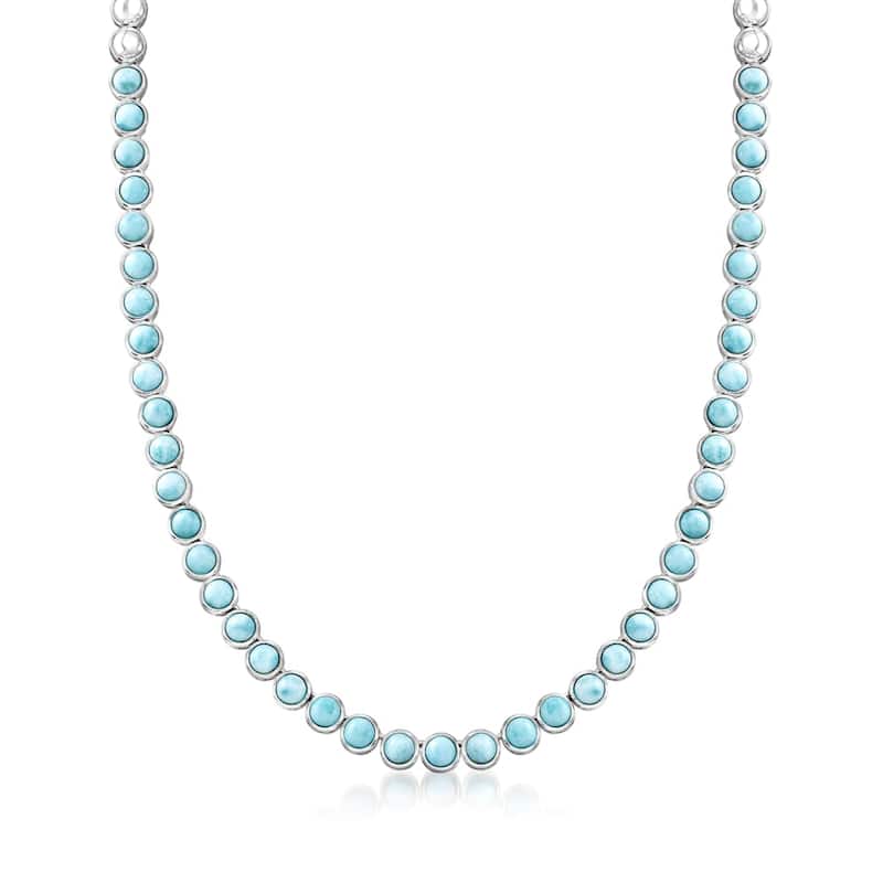 925 Sterling Silver Larimar Gemstone Necklace