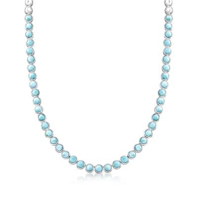 925 Sterling Silver Larimar Gemstone Necklace