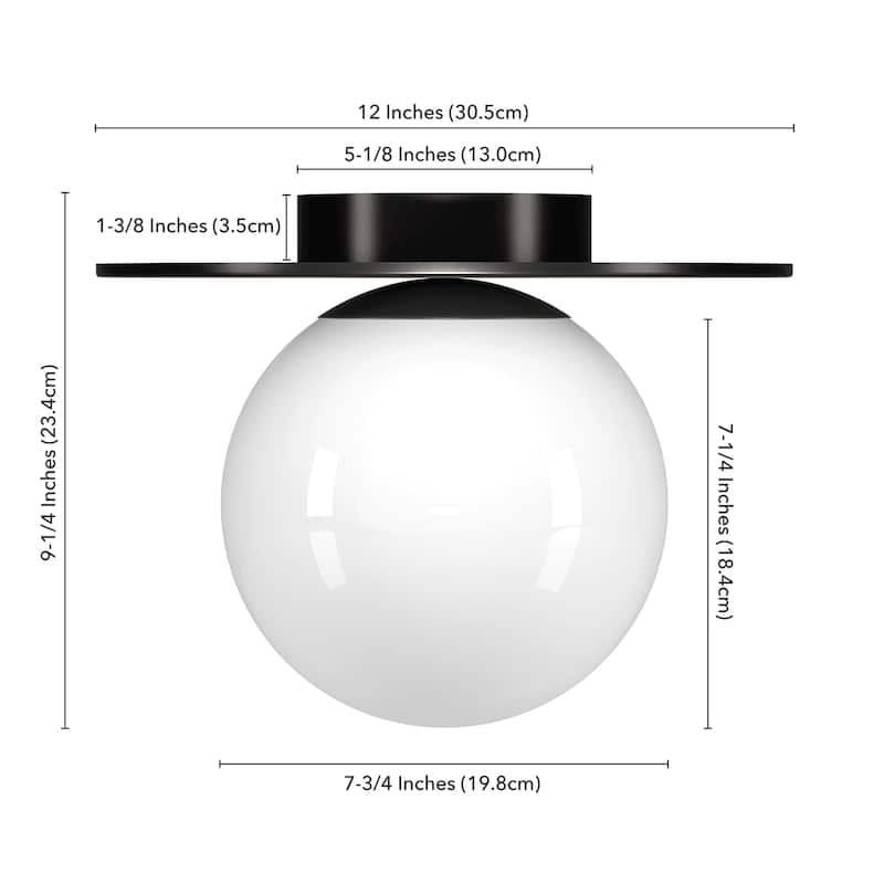 Amma 12" Wide Flush Mount with Glass Shade