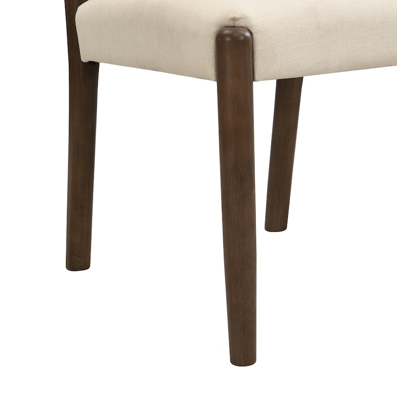 Christopher Knight Home - Mid-Century Upholstered Armless Dining Side Chairs with Rubber Wood Frame (Set of 2)