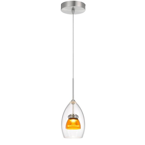 slide 2 of 3, Series Clear Amber Clear Glass Pendant with Canopy