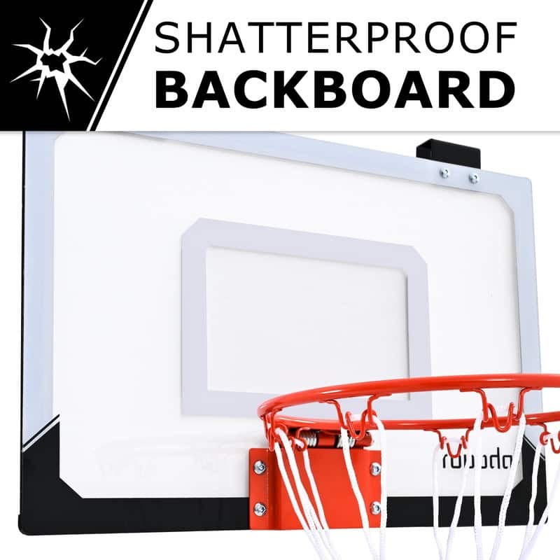 Mini Indoor Basketball Hoop Backboards for Teens & Adults, Mini Hoop for Kids with 4 Balls & Pump