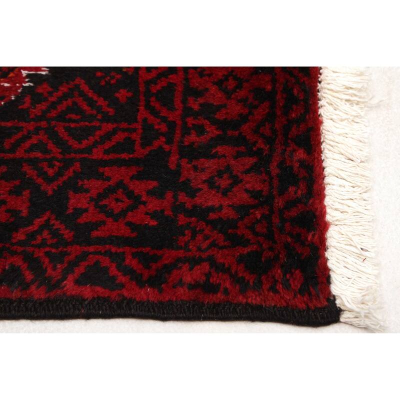 ECARPETGALLERY Hand-knotted Teimani Black, Red Wool Rug - 3'3 x 6'2