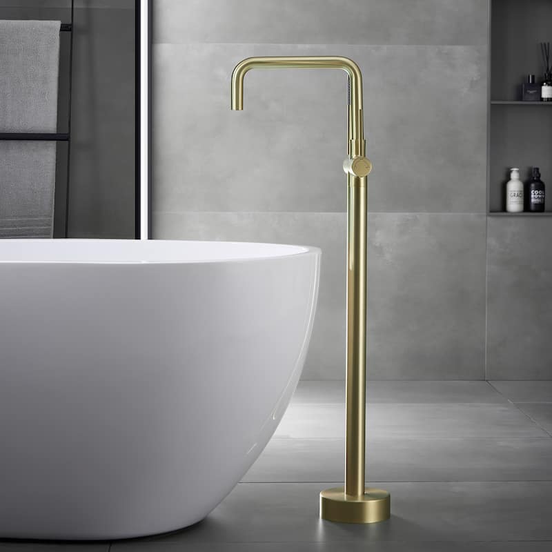 Freestanding Tub Faucets, Shower Mixer Taps, Floor Mounted Tub Filler With Handheld Shower