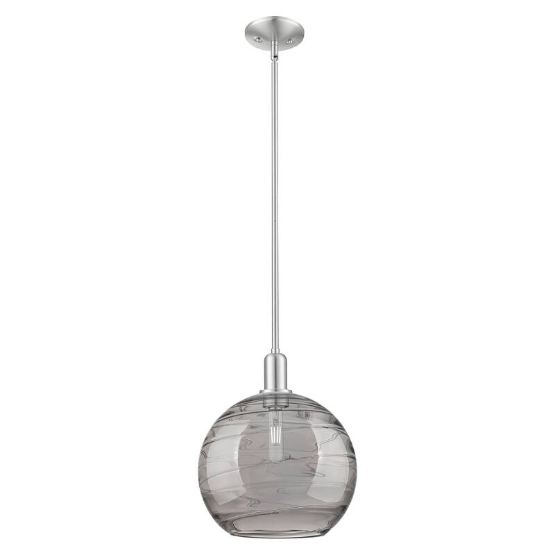 Innovations Lighting Endless Possibilities Arcadia - Athens Deco Swirl - 1 Light 12" Stem Hung Mini Pendant - Brushed Satin Nickel