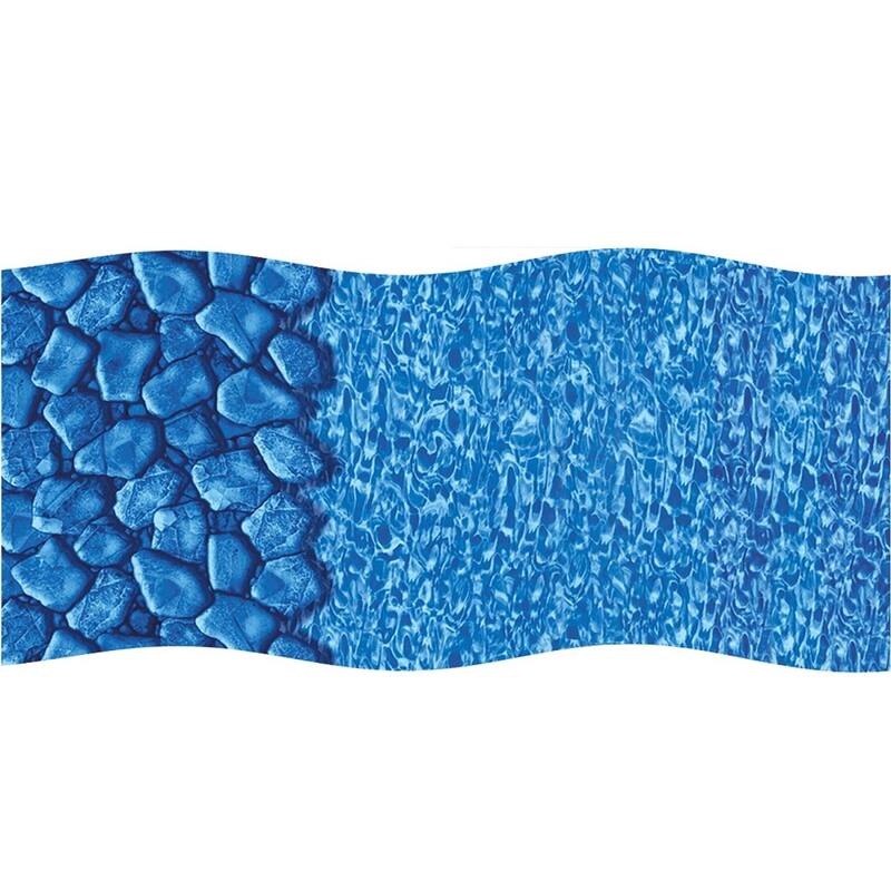 15' Blue Boulder Swirl Round Overlap Above Ground Swimming Pool Liner