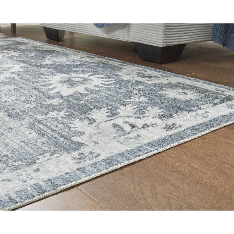Signature Design by Ashley Avanworths Blue/Gray Washable Area Rug
