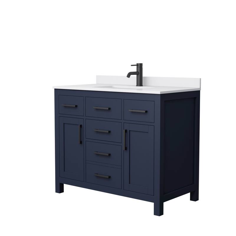 Beckett 42 Inch Single Vanity, Cultured Marble Top