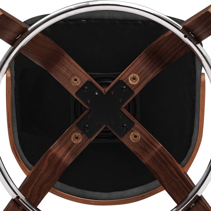 26.in Modern Set of 4 Leather Bar Stool Swivel Upholstered Hollow Back Counter Height Barstool with Wood Frame