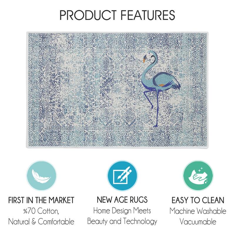 SussexHome Non-Skid Ultra-Thin Area Rugs for Laundry Room, Entryway, Bathroom and Kitchen - Washable Multipurpose Floor Mat