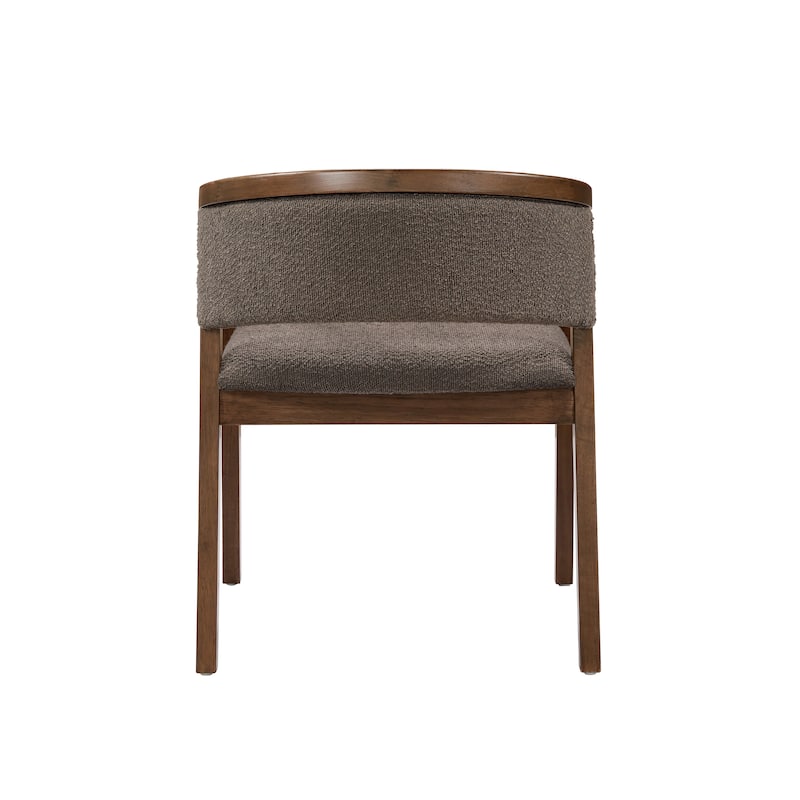 Christopher Knight Home - Noren Mid-Century Boucle Upholstered U-Shaped Dining Chair with Armrest - Set of 2