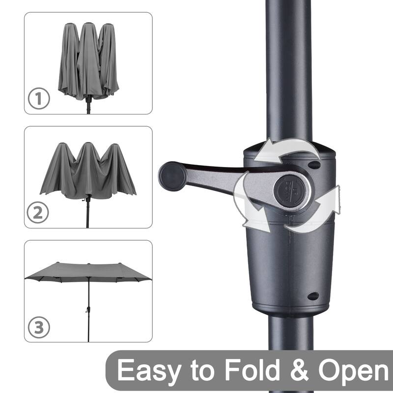 Autlaycil 13 FT Patio Umbrella with Sun Protection & Easy Crank