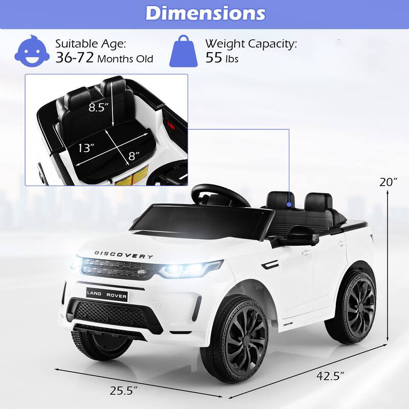 Gymax 12V Kids Ride On Car Licensed Land Rover Electric Vehicle w/