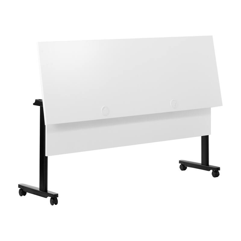 Commercial Nesting Flip Training Table with Steel Frame and T-Legs - 23.5"W x 60"D x 30"H