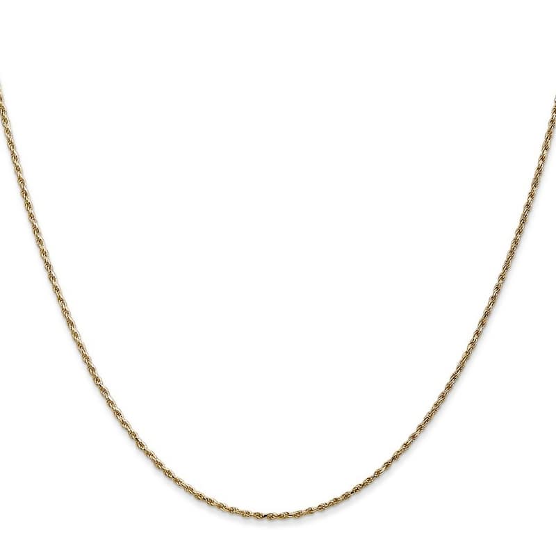 Curata 14k Yellow Gold Solid 1.0mm Diamond-cut Rope Chain Necklace Options: 16 18 20 22 24