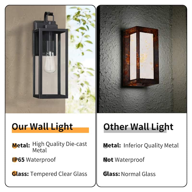 Matte Black 1-Light Outdoor Wall Sconce 4 Pack