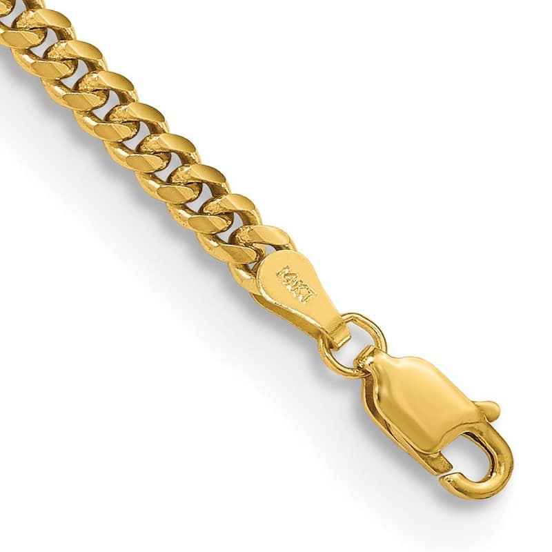 Curata 14k 3.5mm Solid Miami Curb Chain Bracelet - 7 Inch
