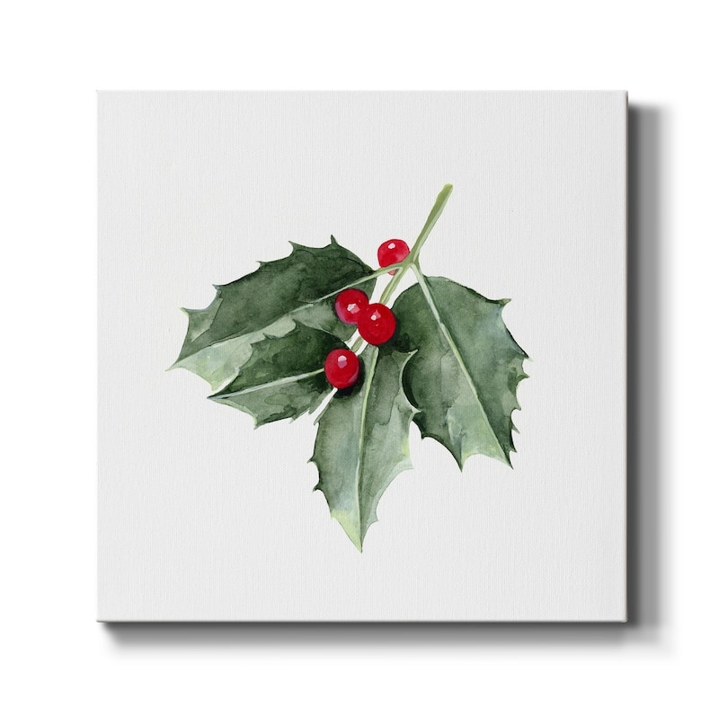 Christmas Holly II-Premium Gallery Wrapped Canvas - Ready to Hang - 24X24