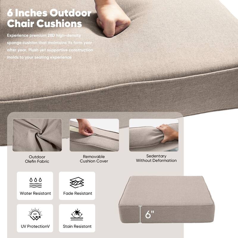 Pocassy 22"x24"x6" Inch Thick Cushions Indoor Outdoor Pillows Cushion