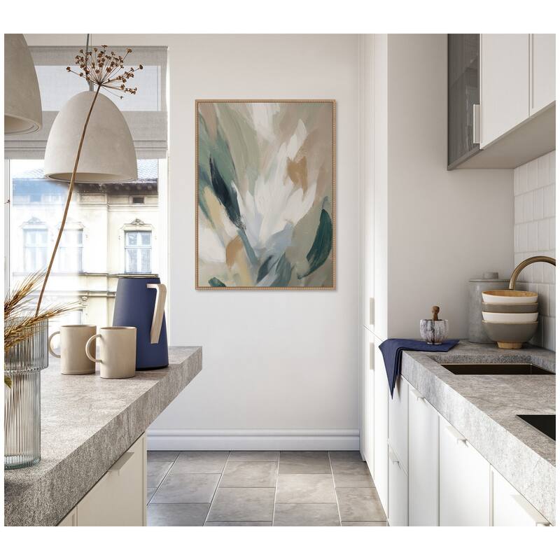 Kate and Laurel Plant Form No. 2 by Amy Lighthall Framed Canvas Wall Art Print