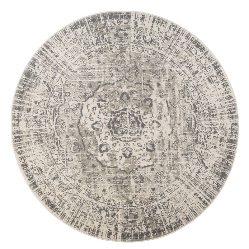 Alana Dale Medium Gray Medallion Area Rug