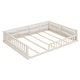 preview thumbnail 4 of 22, Full Size Montessori Floor Bed with Guardrail & Comfortable Pillow, Upholstered Platform Bed Toddler Bed without Slats for Kids