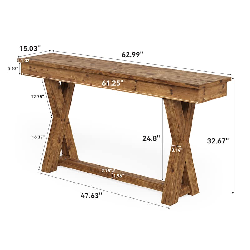 Solid Wood Console Table Real Wood Behind The Couch Table - /