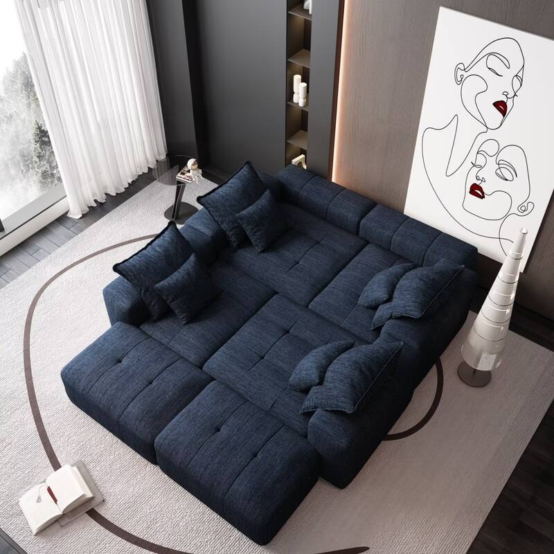 Oversized Modular Sectional Sofa,Sparkling Chenille Fabric,DIY Sofa