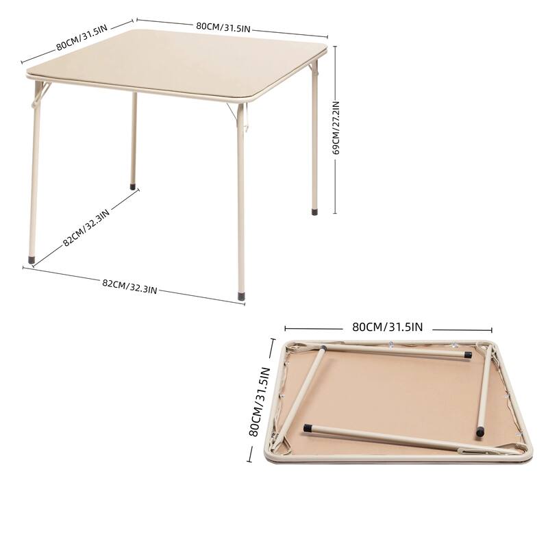Homy Casa Modern Paded Square Dining Table with Easy-Clean PVC Top
