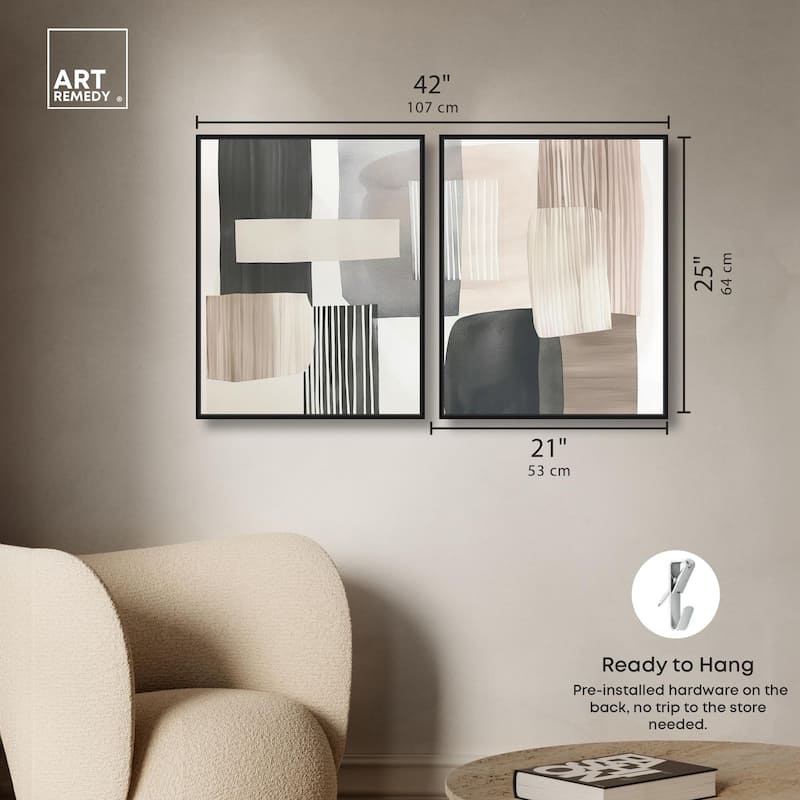 Floating Shapes II Canvas Set of 2 by Art Remedy