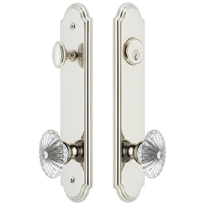 Grandeur Arc Solid Brass Tall Plate Single Cylinder Keyed Entry Set