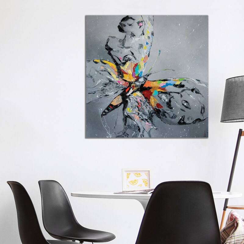 iCanvas "Butterfly On Grey" by KuptsovaArt Canvas Print - 37x37x1.5