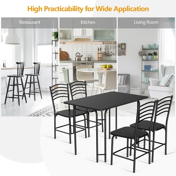Costway 5 Piece Dining Set Home Kitchen Table 29.5 and 4 Chairs