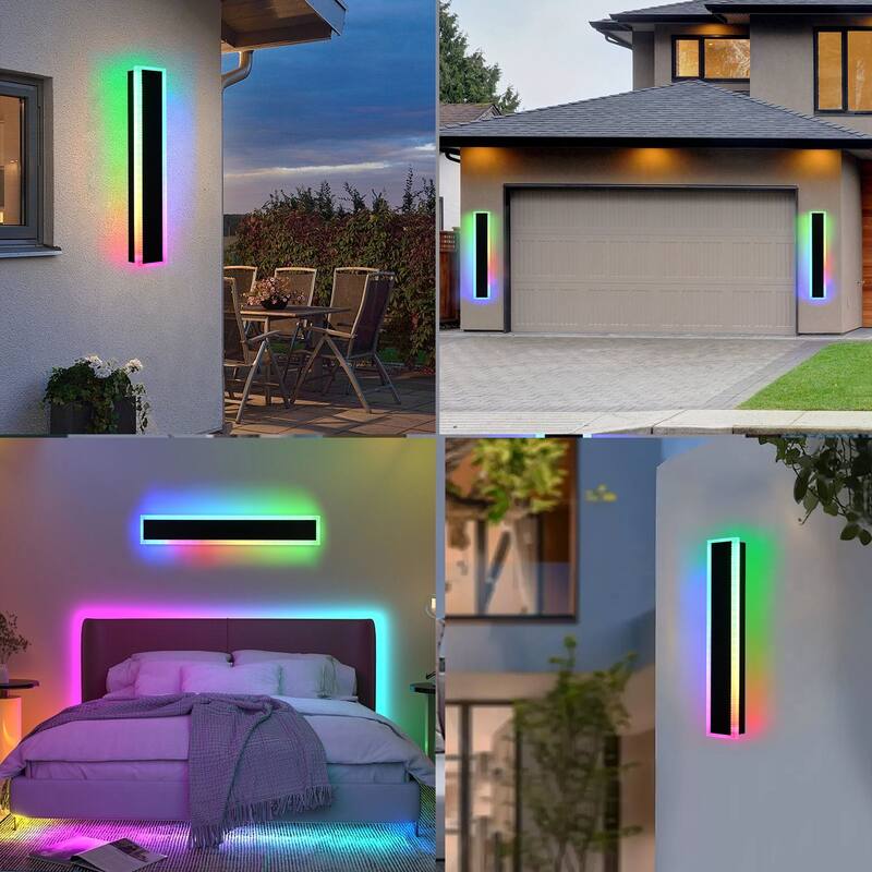 2-Pack 32" RGB Smart Outdoor Wall Lights
