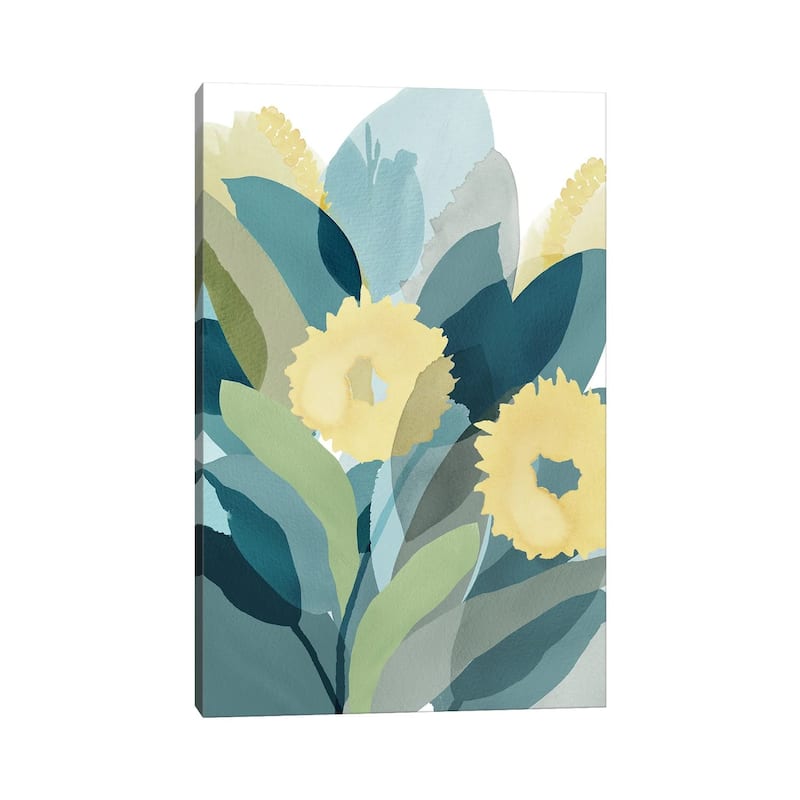 iCanvas "Yellow Teal Floral III" by Flora Kouta Canvas Print